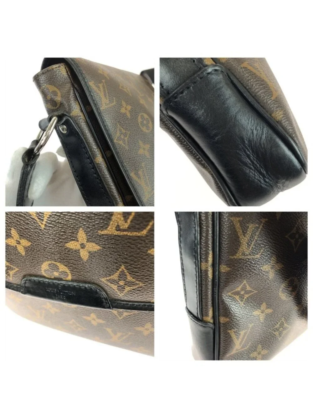 Louis Vuitton Monogram Macassar Bus MM Brown Dark Silver Shoulder